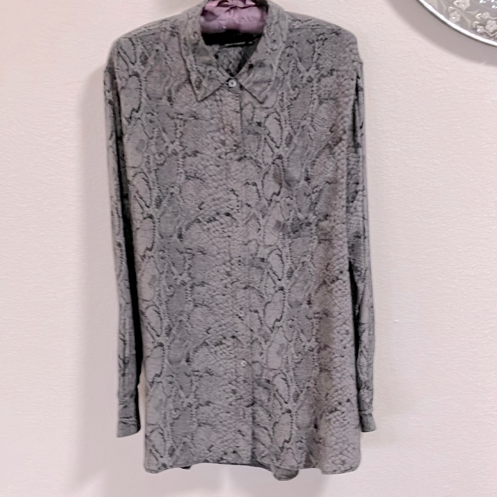 Equipment Pure Silk Lizard Print Blouse